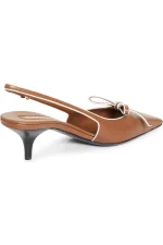 MIU MIU LEATHER SLINGBACK PUMPS WITH BOW 38.5 - Imagen 2