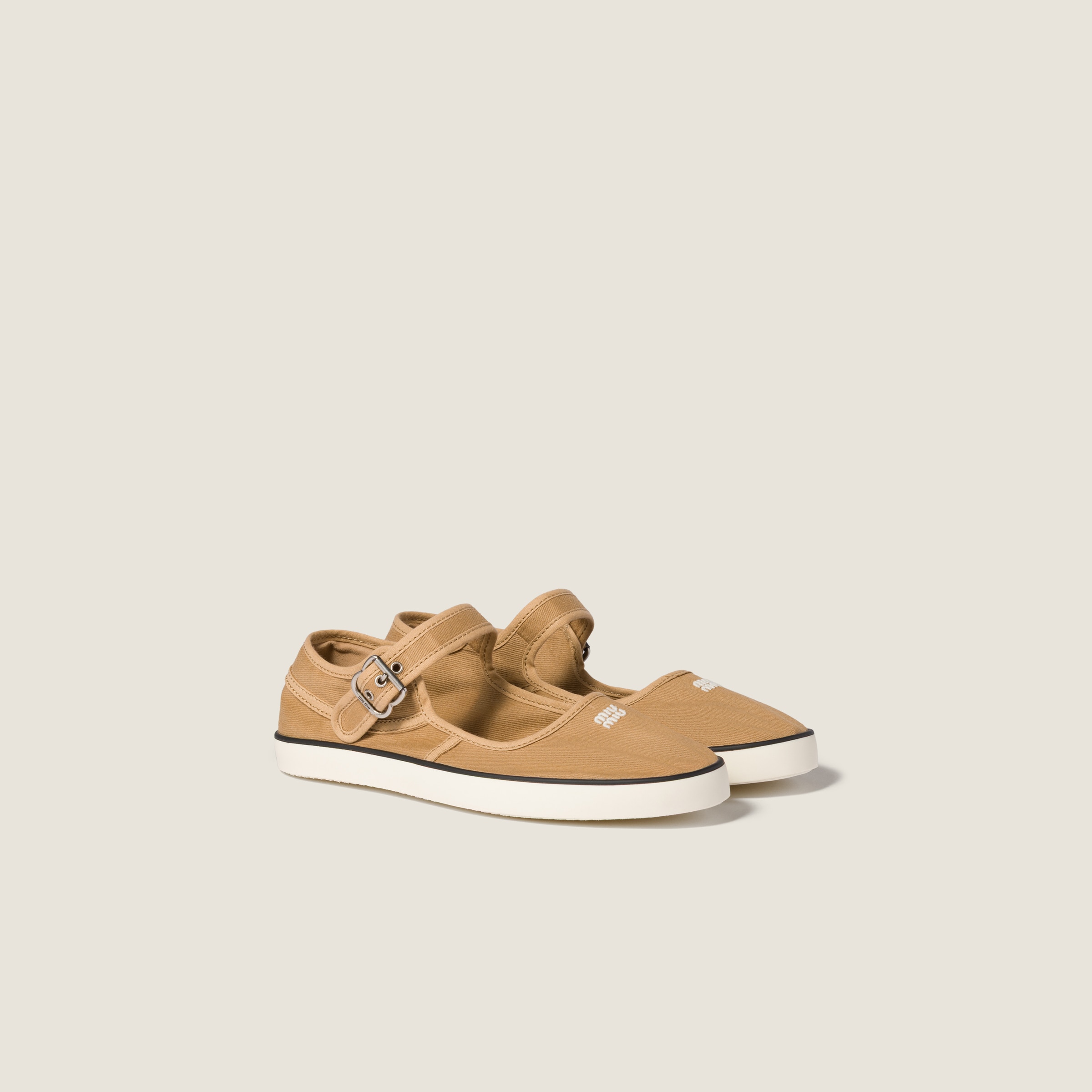 5F369E Malto MIU MIU DRILL BALLERINAS 38.5 - Imagen 1